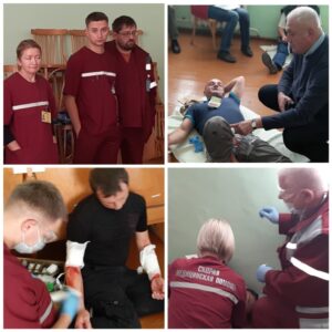 15 октября 2019 в ГУЗ «Гомельская городская станция скорой медицинской помощи» была проведена тренировка по организации лечебно-эвакуационного обеспечения при ЧС