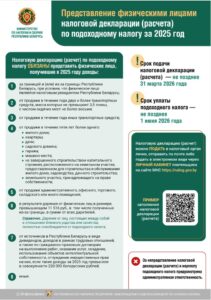 Предоставление налоговой декларации физическими лицами по подоходному налогу за 2025 год