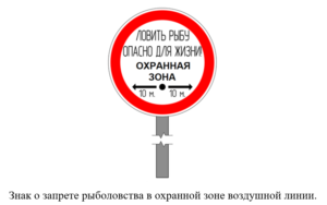 ЛОВИТЬ РЫБУ ОПАСНО ДЛЯ ЖИЗНИ.  ОХРАННАЯ ЗОНА ЛИНИЙ ЭЛЕКТРОПЕРЕДАЧИ